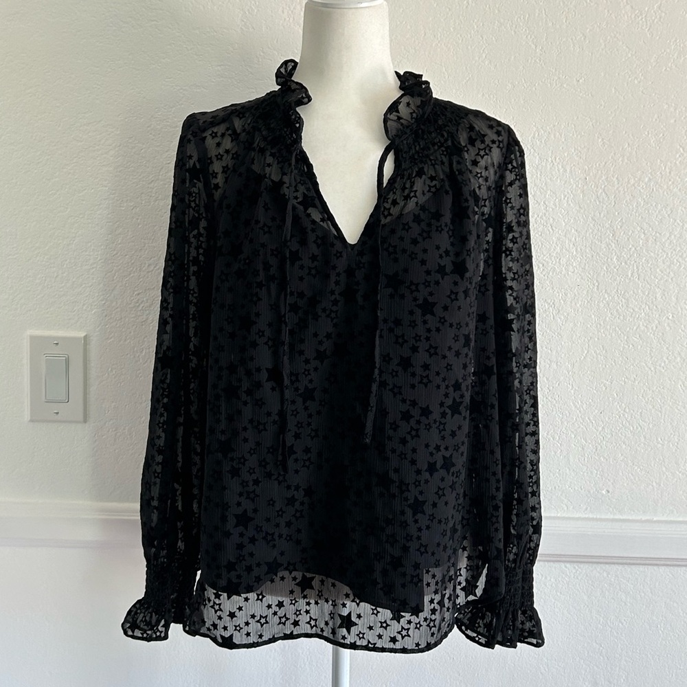 Loft Flocked Star Blouse